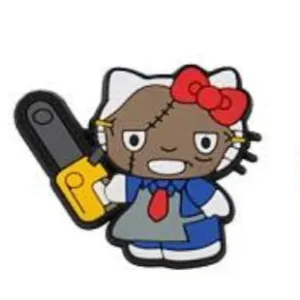 SHOE CHARMS - HELLO LEATHERFACE KITTY TEXAS CHAINSAW