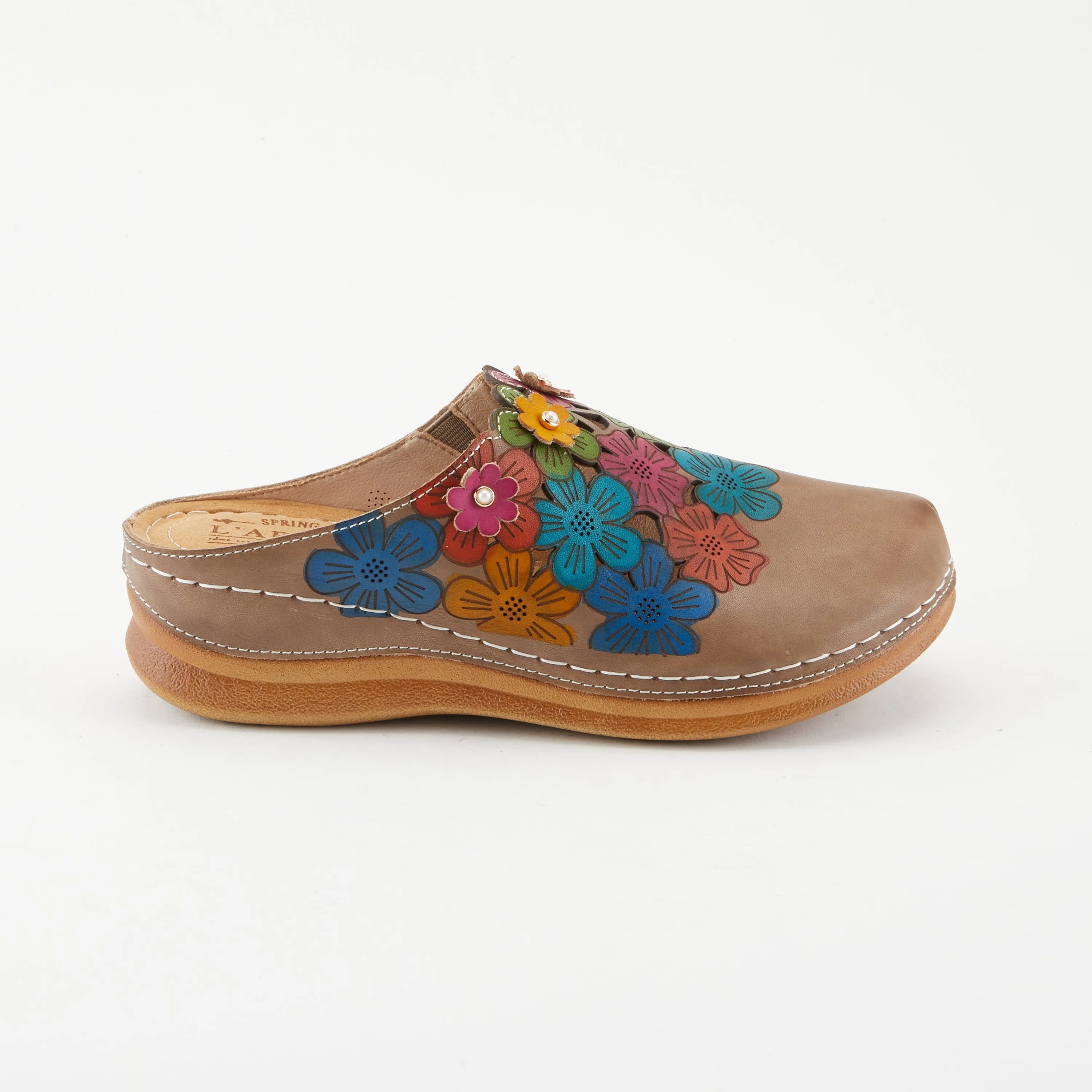 Spring Step Shoes L'Artiste Augi Clogs Women’s Hand Painted Leather 2" Heel