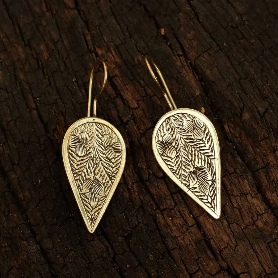 Teardrop Botanical Earrings