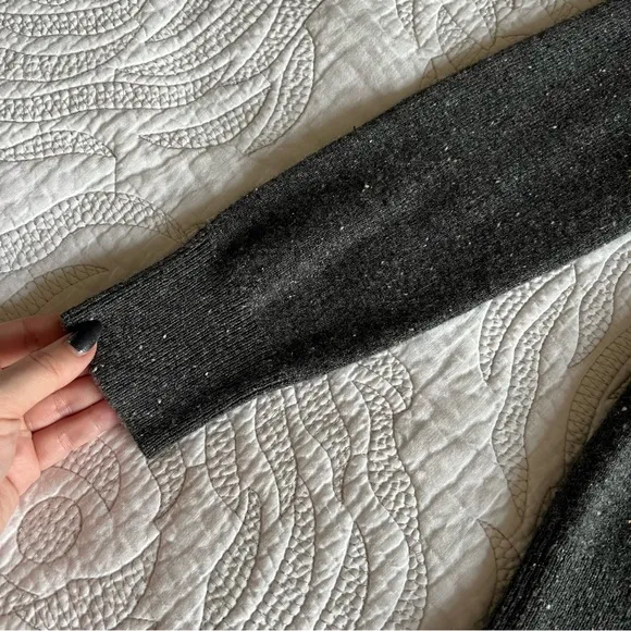 Theory - Kaylenna Chevron Donegal Cashmere Sweater - Charcoal Multi