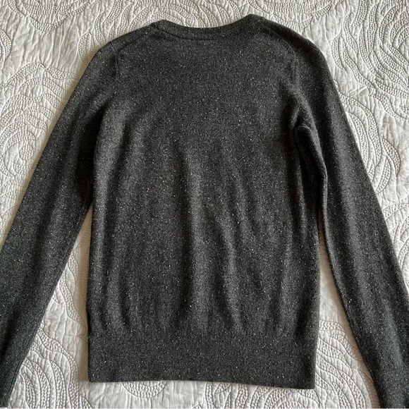 Theory - Kaylenna Chevron Donegal Cashmere Sweater - Charcoal Multi
