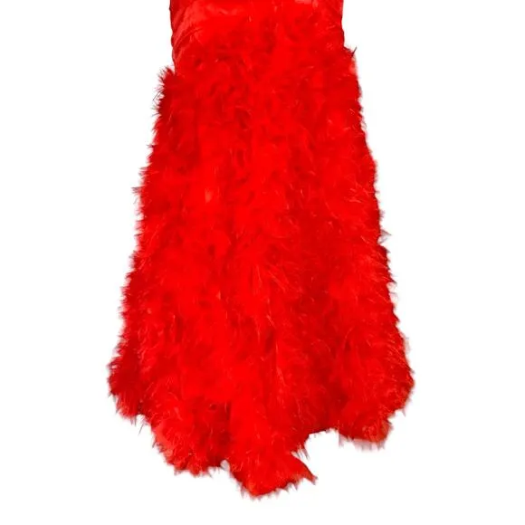 Tiffany Designs size 6 Dress Red Mermaid Organza Skirt Strapless‎ rhinestone top