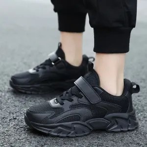 Trendy Kids Sneakers for Boys – Black & White Casual Shoes with Platform Sole
