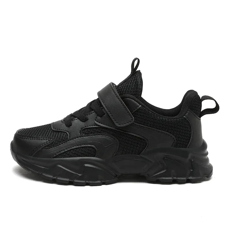 Trendy Kids Sneakers for Boys – Black & White Casual Shoes with Platform Sole
