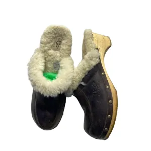 UGG Australia Womens Sheepskin-Lined Leather Clogs #5845