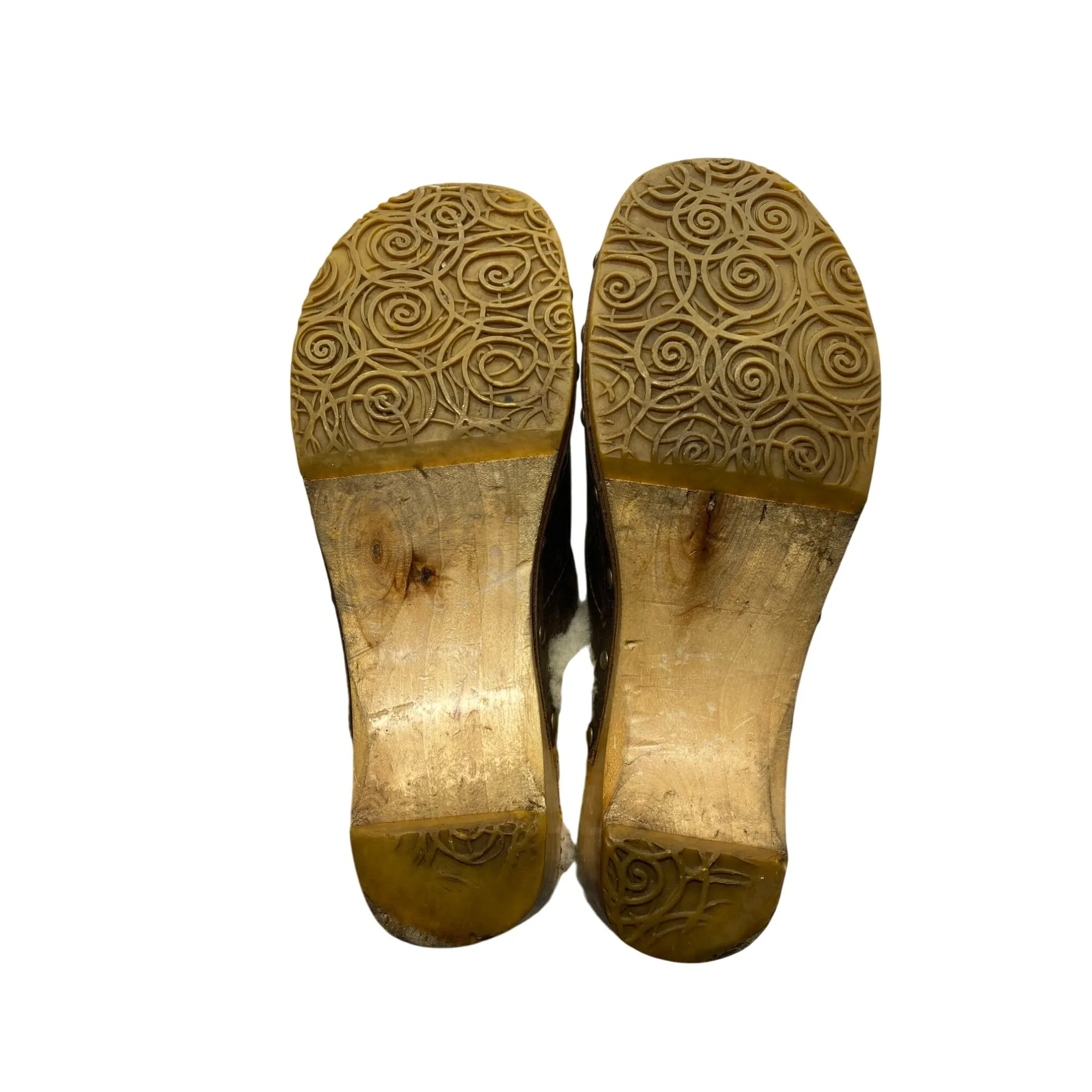 UGG Australia Womens Sheepskin-Lined Leather Clogs #5845