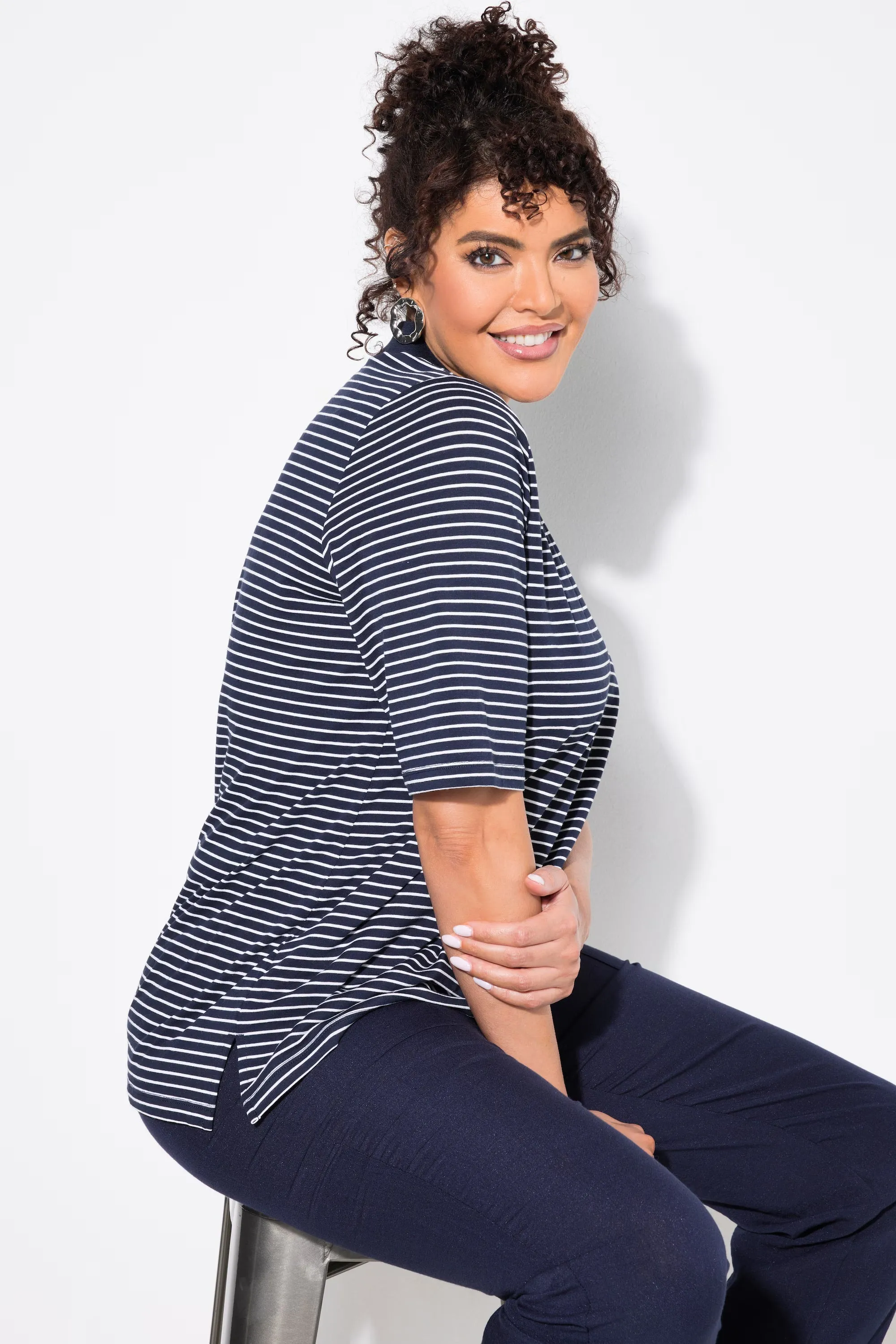 Ulla Popken Striped Navy Shirt