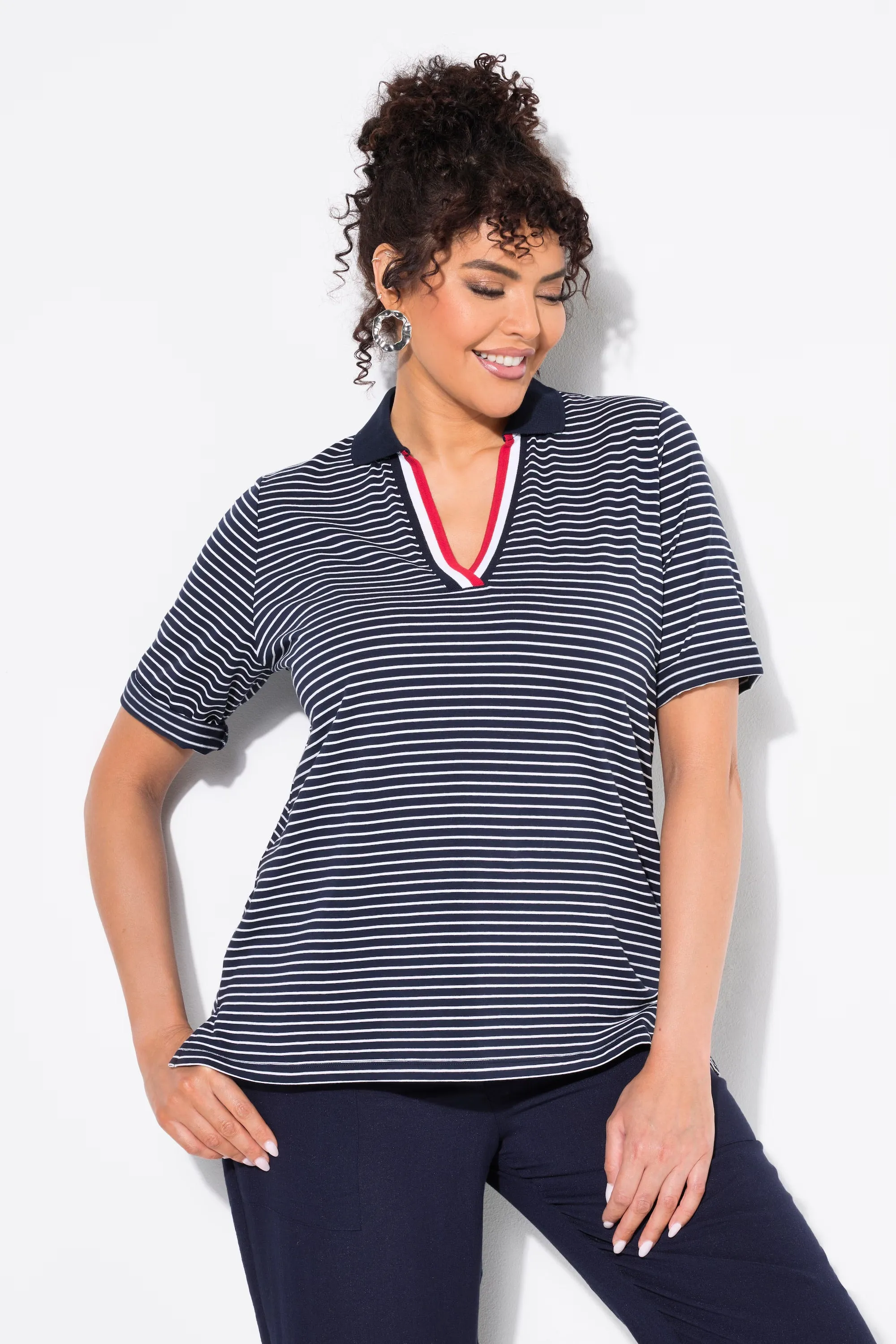 Ulla Popken Striped Navy Shirt