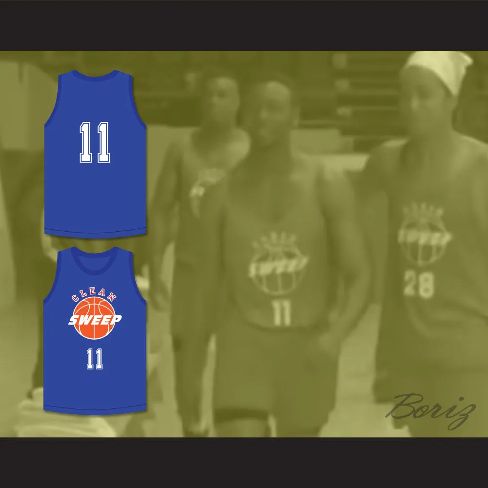 Walter 11 Clean Sweep Blue Basketball Jersey Slam Dunk Ernest