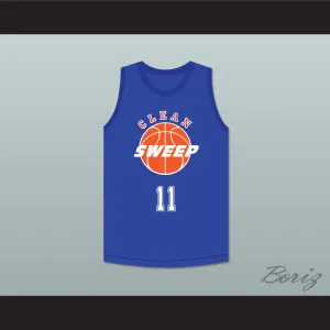 Walter 11 Clean Sweep Blue Basketball Jersey Slam Dunk Ernest