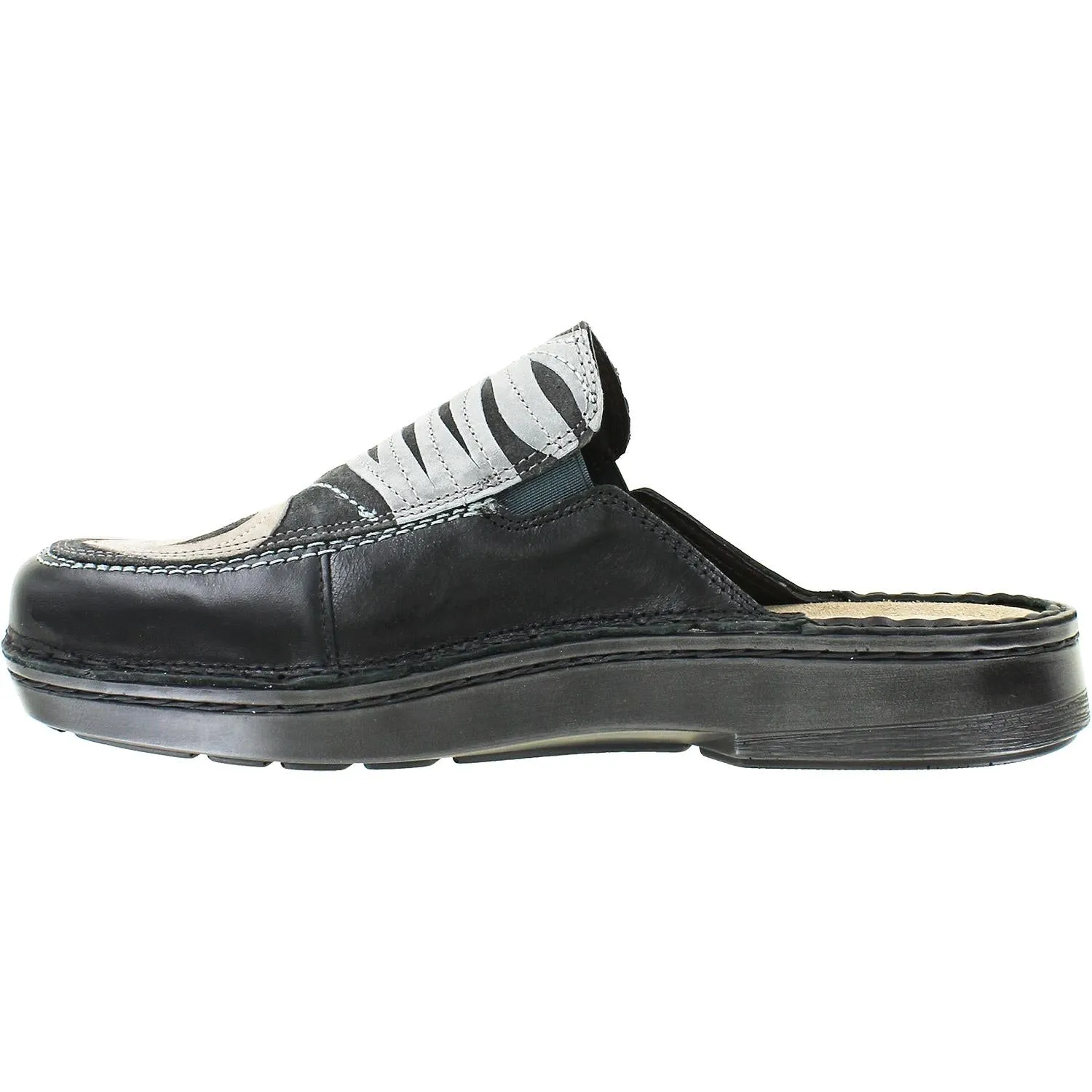 Women's Naot Zafra Black Leather/Oily Midnight Suede