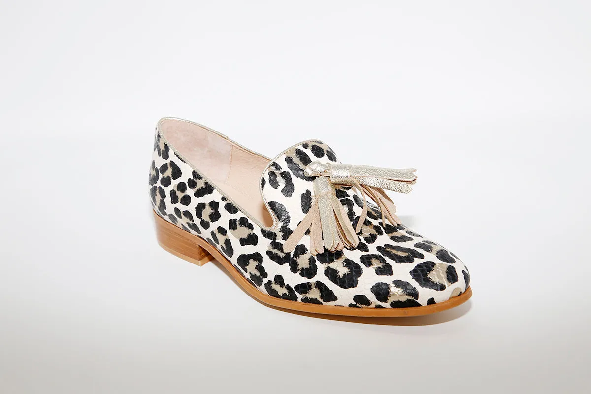 WONDERS - 7601 LOW HEEL LOAFER - LEOPARD/BEIGE
