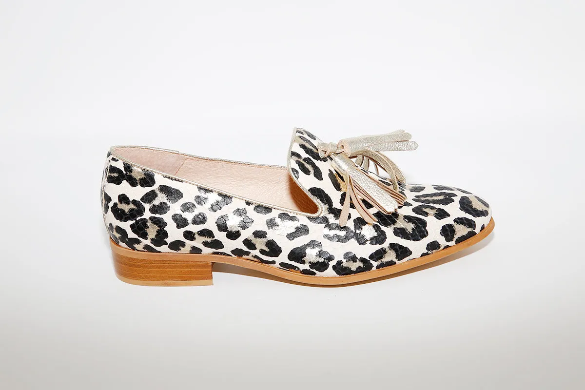 WONDERS - 7601 LOW HEEL LOAFER - LEOPARD/BEIGE