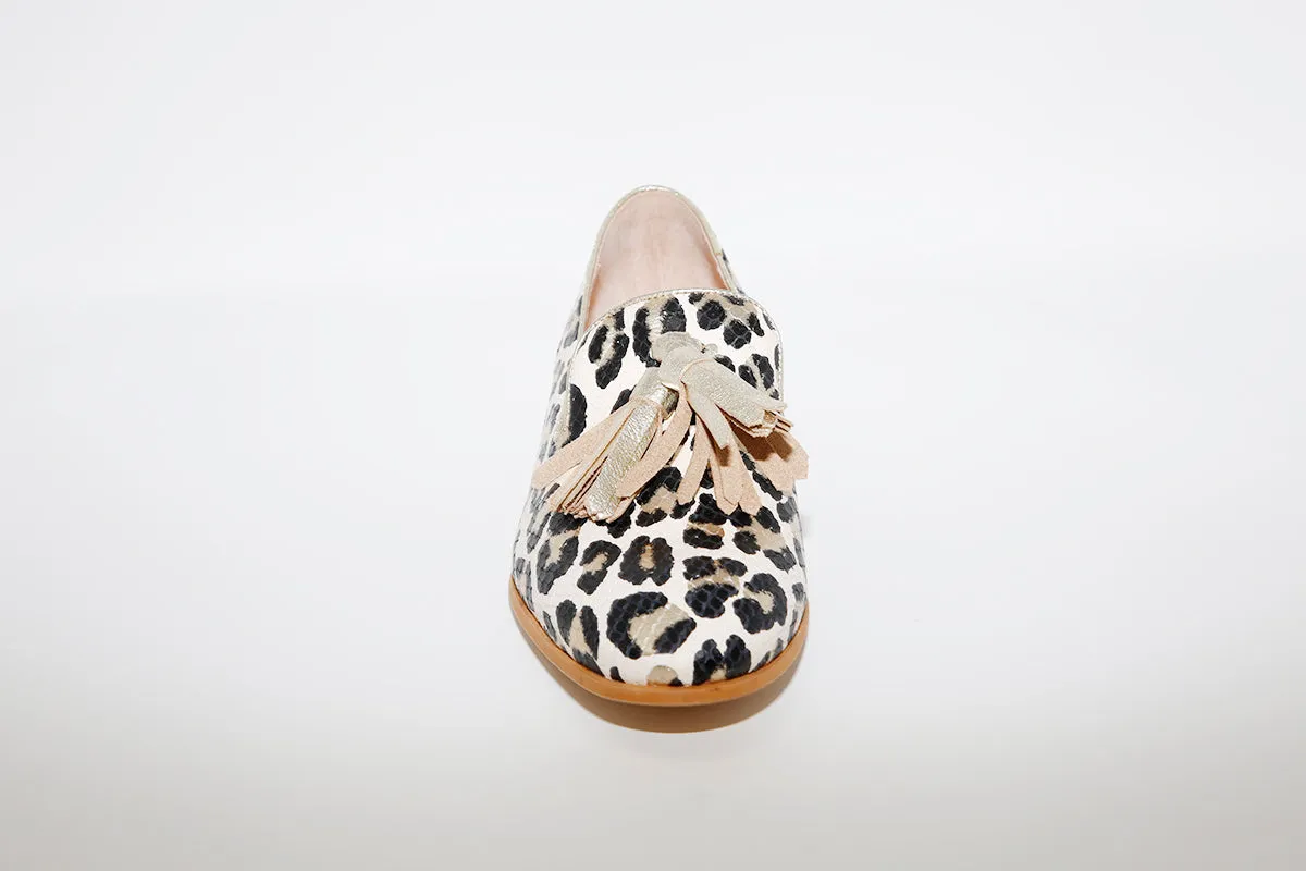 WONDERS - 7601 LOW HEEL LOAFER - LEOPARD/BEIGE