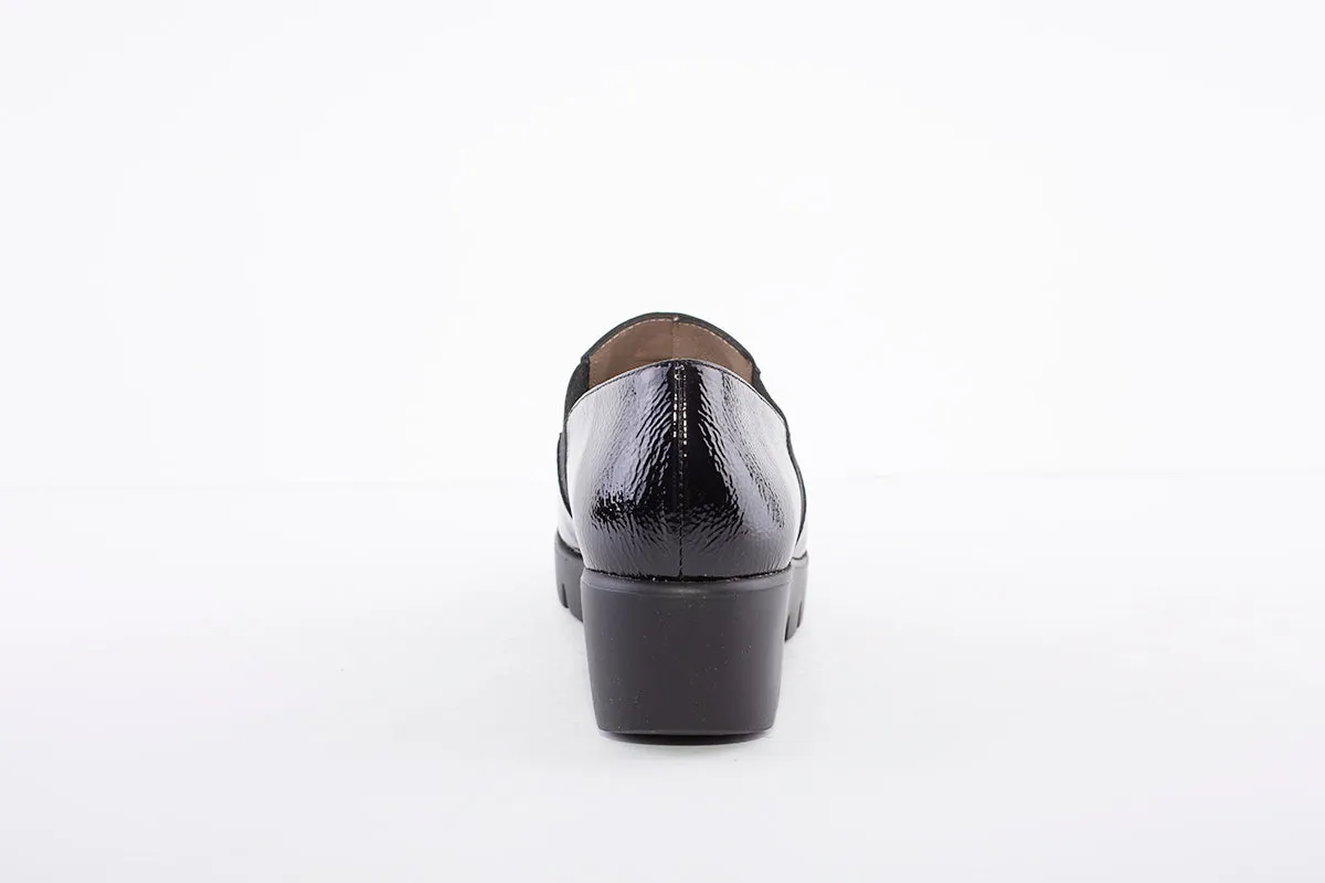 WONDERS - C-33254 WEDGE SLIP-ON TASSEL SHOE - BLACK PATENT