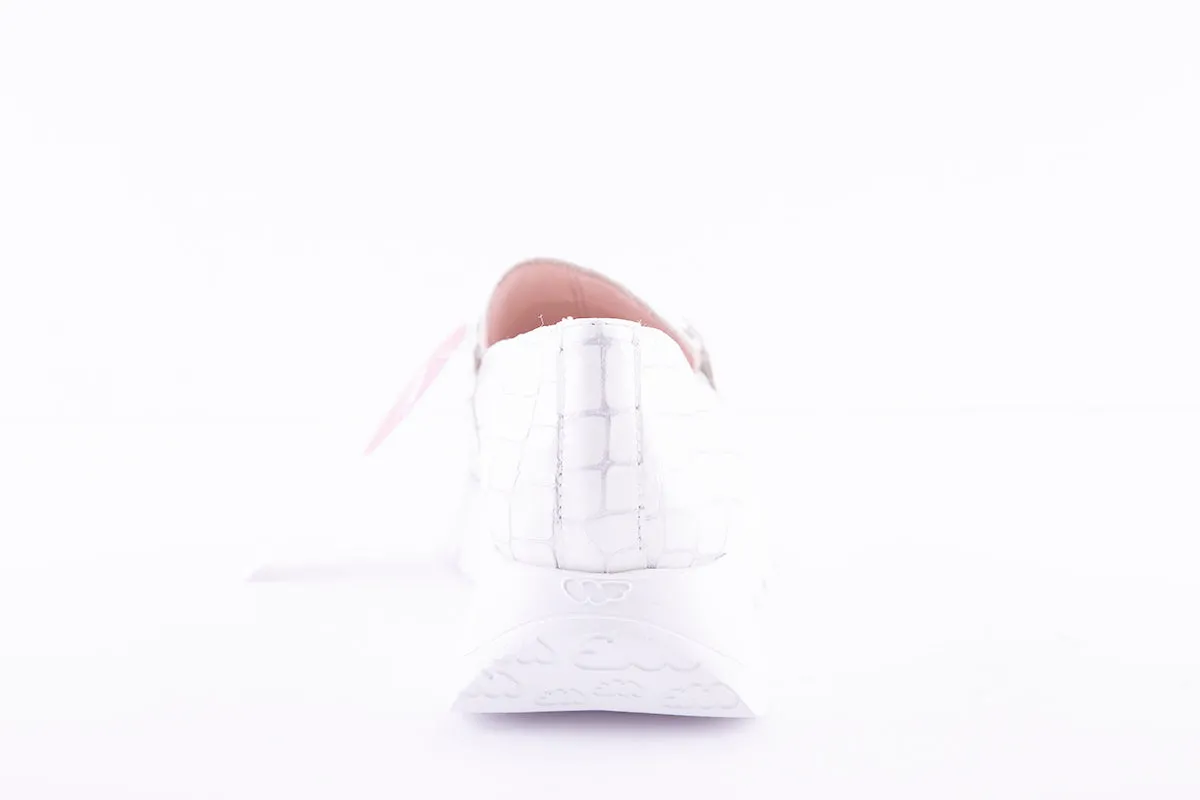 WONDERS - PATENT LEATHER CHAIN MOCCASIN - WHITE